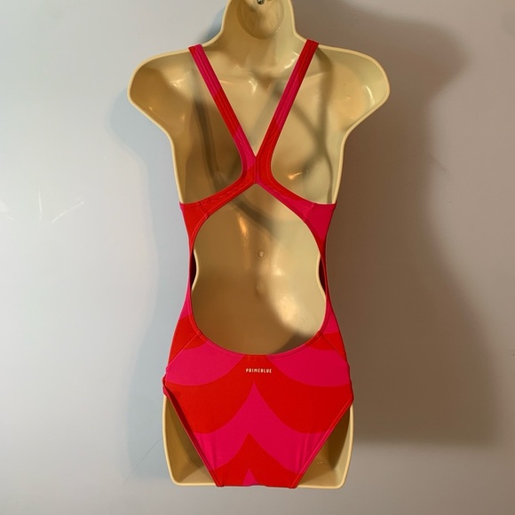 Adidas xMarimekko SH3.RO 3-Stripes one piece Swimsuit Magenta/ Vivid Red pink 0 - Picture 4 of 8